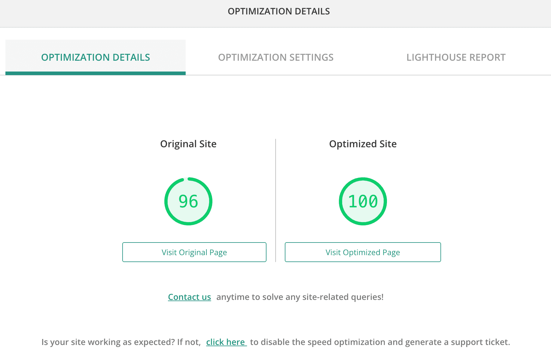 Optimization Details page in Airlift